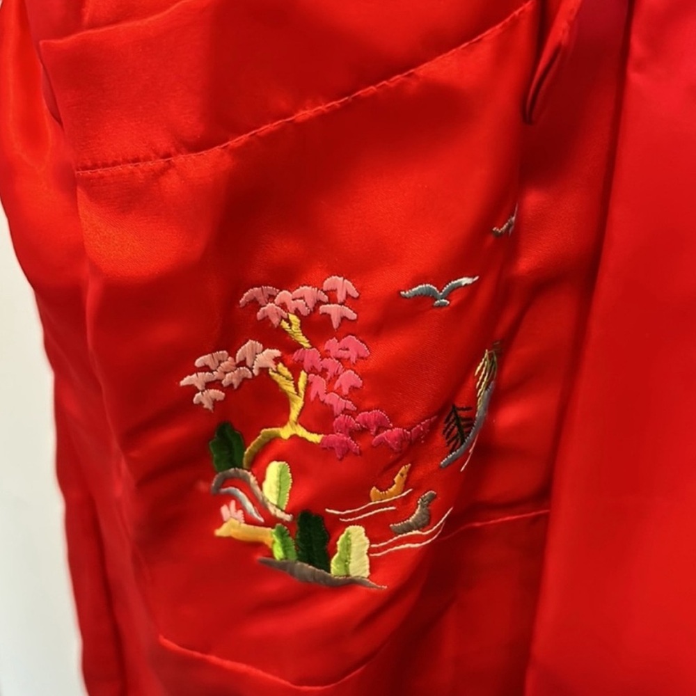 Vintage Golden Bee Silk Blend Kimono Robe with Beautiful Embroidery L - Picture 5 of 11
